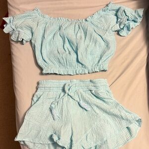 Ocean Drive Sky Blue Textured Set